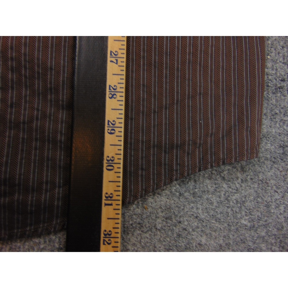 Zanella Button Down Shirt Mens 2XL Brown Herringbone Stripe Made in Italy - Picture 5 of 10